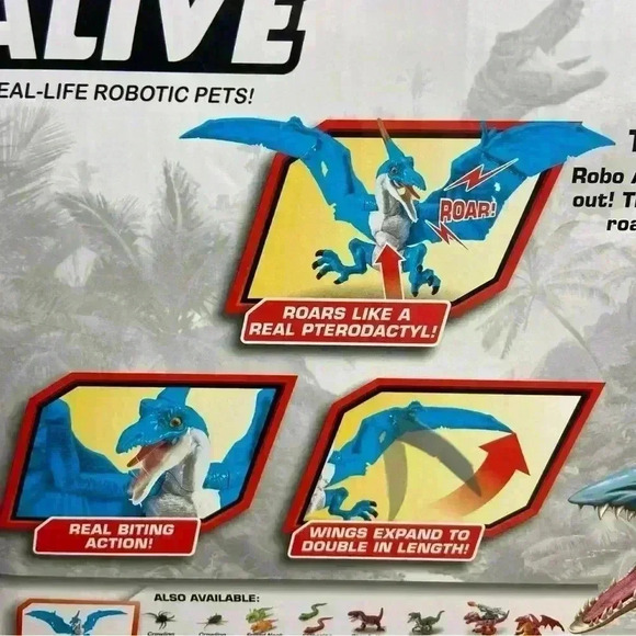Robo Alive Dino Action Pterodactyl by ZURU Wings Open and Roars NEW in box - Picture 5 of 7